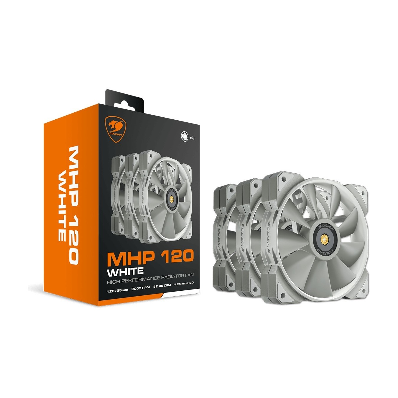 COUGAR Case Fan - MHP 120 - 120mm White 3-pack — Buy in Cyprus with Fast Delivery
