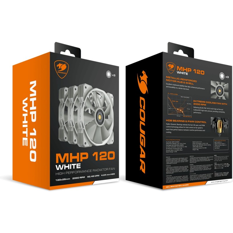 Buy COUGAR Case Fan - MHP 120 - 120mm White 3-pack in Cyprus, Nicosia, Limassol, Larnaka, Pafos