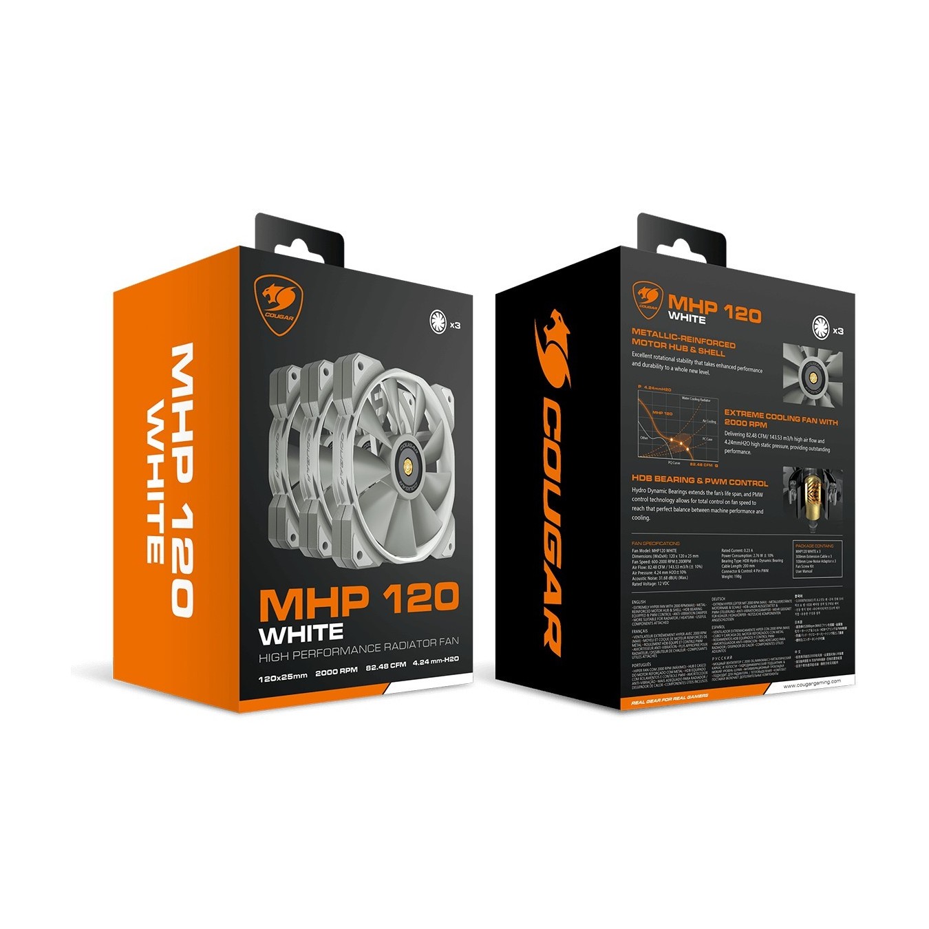 COUGAR Case Fan - MHP 120 - 120mm White 3-pack — Buy in Cyprus with Fast Delivery