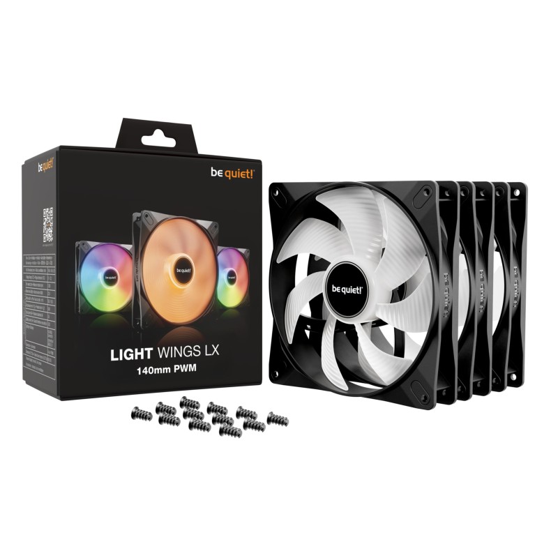 Buy be quiet! Light Wings LX - 140mm PWM Case Fans (3-pack) - Black, ARGB, 1200 RPM in Cyprus, Nicosia, Limassol, Larnaka, Pafos