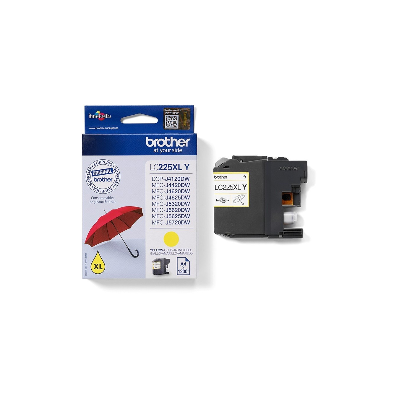 Brother Ink Cartridge - LC-225XL-Y - Yellow up to 1,200 pages per ISO/IEC 24711 — Buy in Cyprus with Fast Delivery
