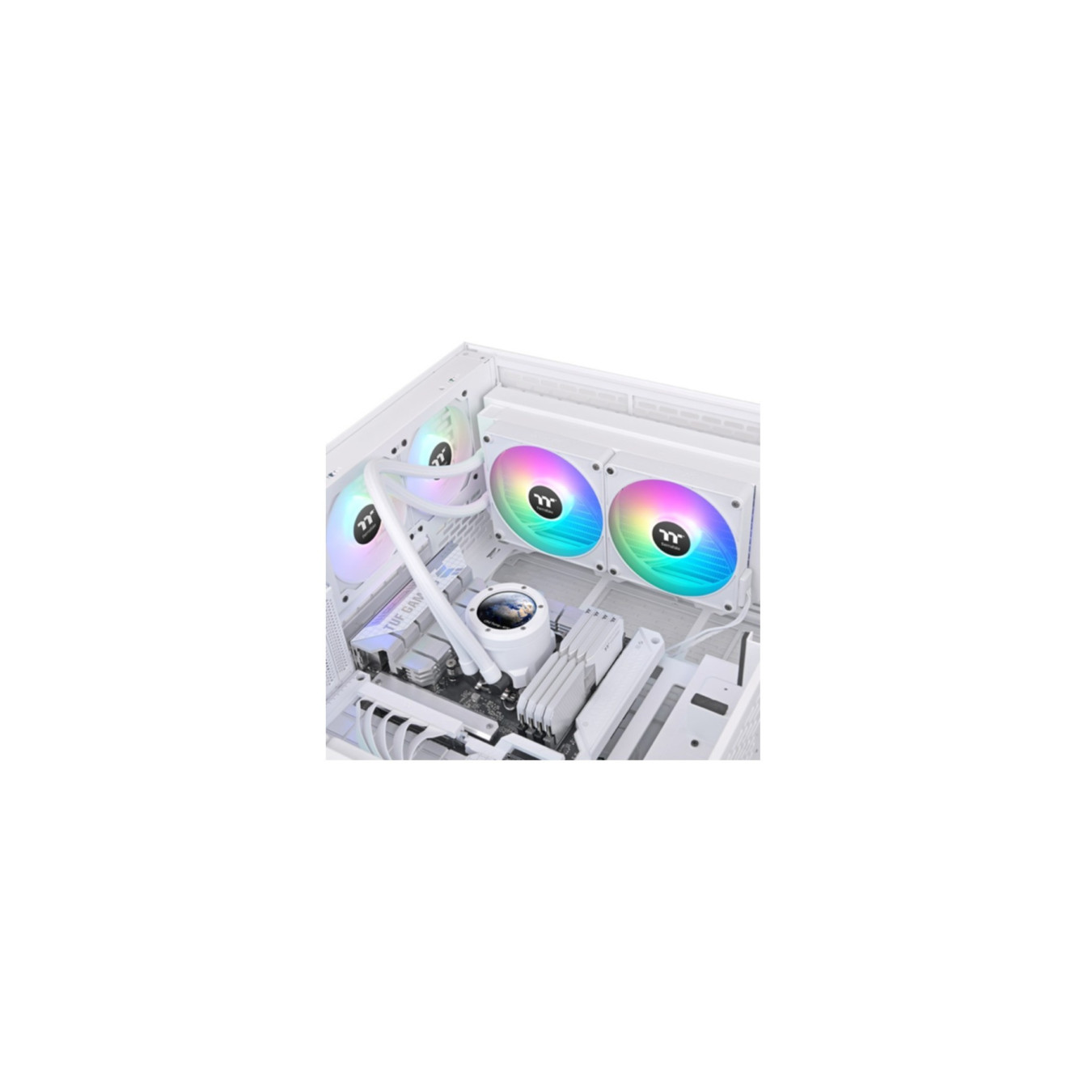 Thermaltake TH280 V2 Ultra EX ARGB Snow Edition - AIO Liquid 280mm Cooler - White, 2x140mm PWM ARGB Fans, TFT-LCD Pump