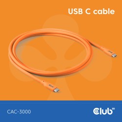 Buy Club3D Lifestyle USB-C Cable - PD 240W.20Gbps 2m Orange in Cyprus, Nicosia, Limassol, Larnaka, Pafos