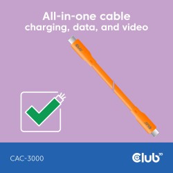 Buy Club3D Lifestyle USB-C Cable - PD 240W.20Gbps 2m Orange in Cyprus, Nicosia, Limassol, Larnaka, Pafos