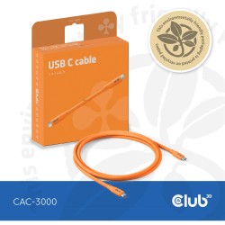 Buy Club3D Lifestyle USB-C Cable - PD 240W.20Gbps 2m Orange in Cyprus, Nicosia, Limassol, Larnaka, Pafos