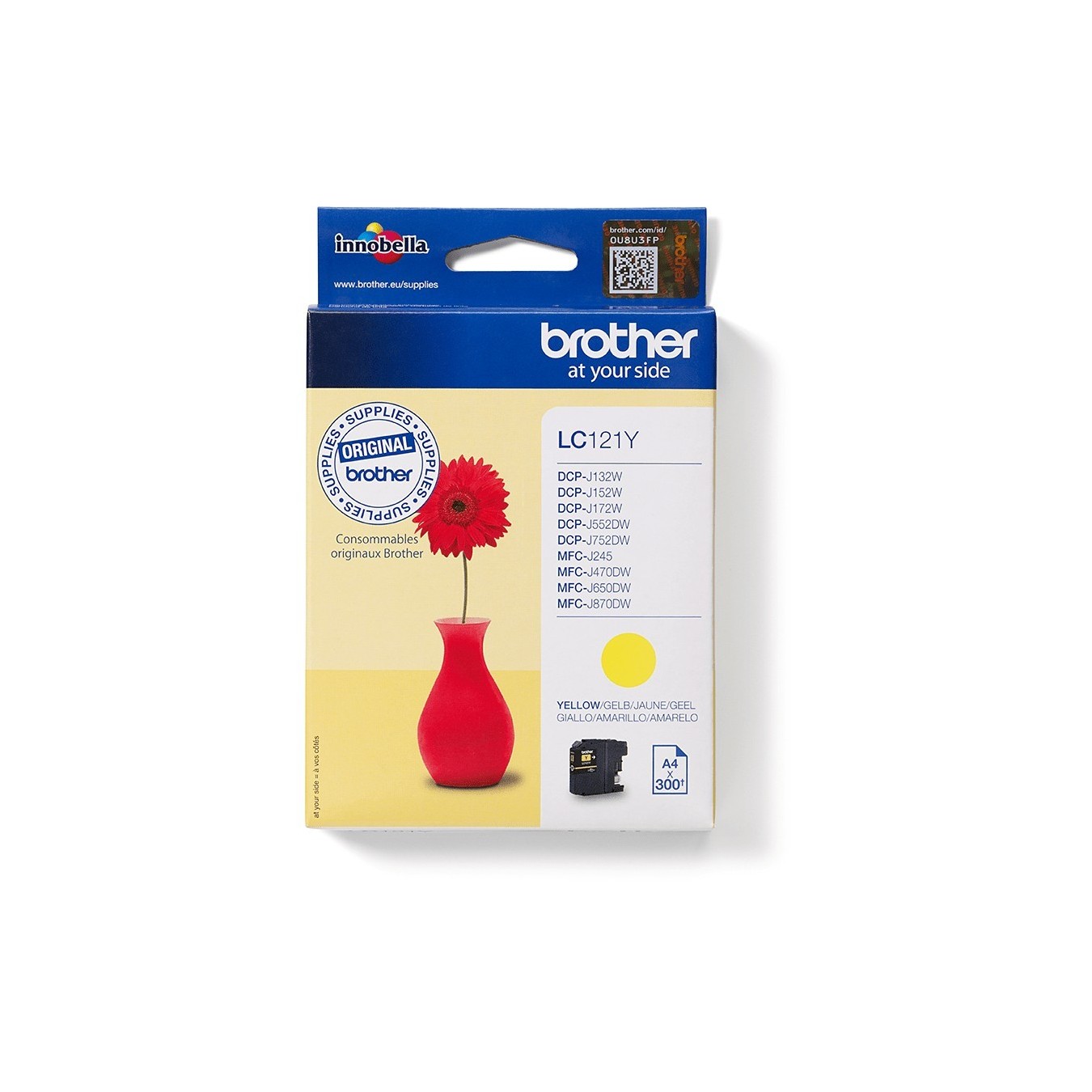 Brother Ink - LC-121Y - Yellow up to 300 pages A4 ISO 24711 — Buy in Cyprus with Fast Delivery