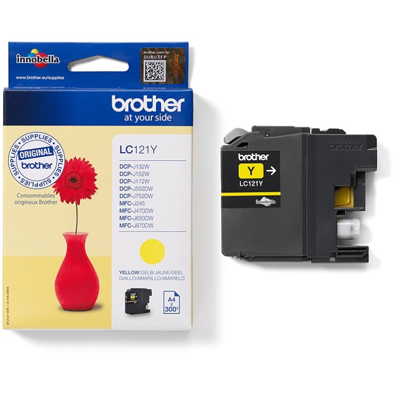 Buy Brother Ink - LC-121Y - Yellow up to 300 pages A4 ISO 24711 in Cyprus, Nicosia, Limassol, Larnaka, Pafos