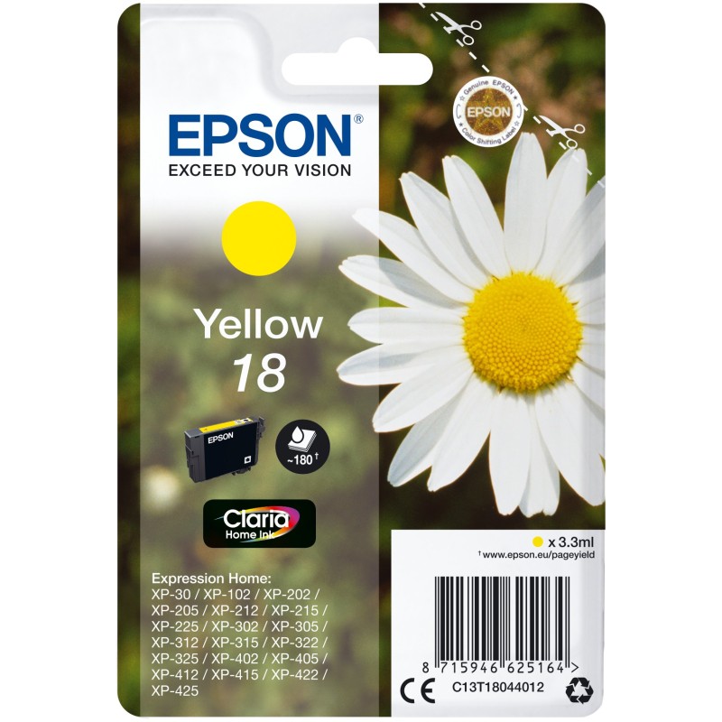 Buy Epson - T18044012 - Yellow New Packaging in Cyprus, Nicosia, Limassol, Larnaka, Pafos