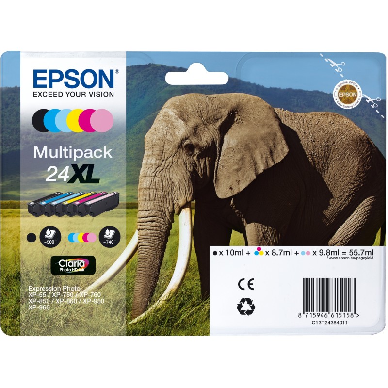 Buy Epson Ink 24XL - C13T24384011 - 6-pack (BKMCY Light Magenta Light Cyan) up t... in Cyprus, Nicosia, Limassol, Larnaka, Pafos