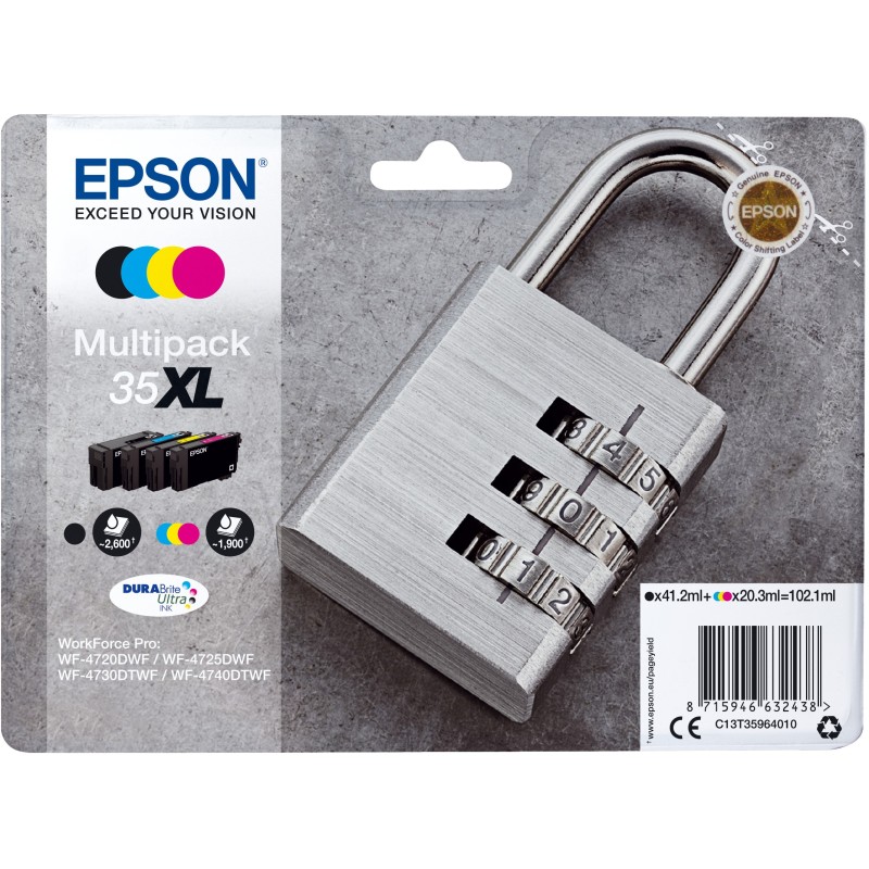 Buy Epson Ink 35XL - C13T35964010 - 4-pack (BKMCY) up to 1,900 pages in Cyprus, Nicosia, Limassol, Larnaka, Pafos