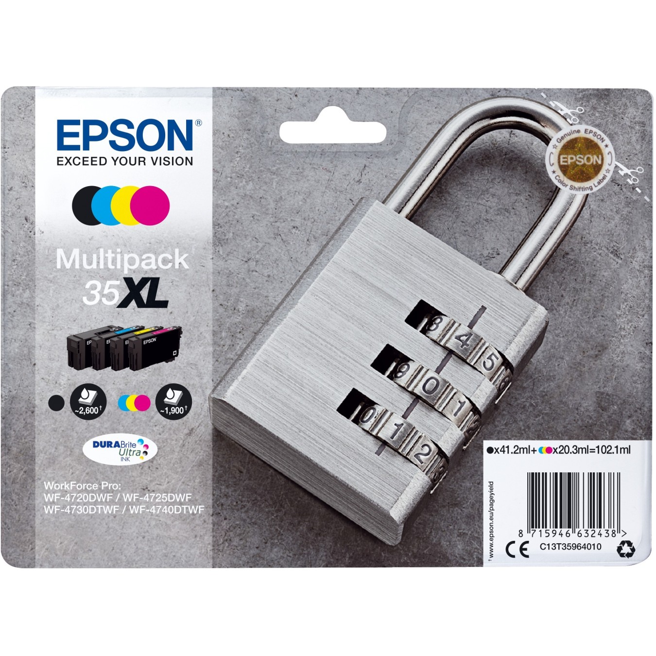 Epson Ink 35XL - C13T35964010 - 4-pack (BKMCY) up to 1,900 pages — Buy in Cyprus with Fast Delivery