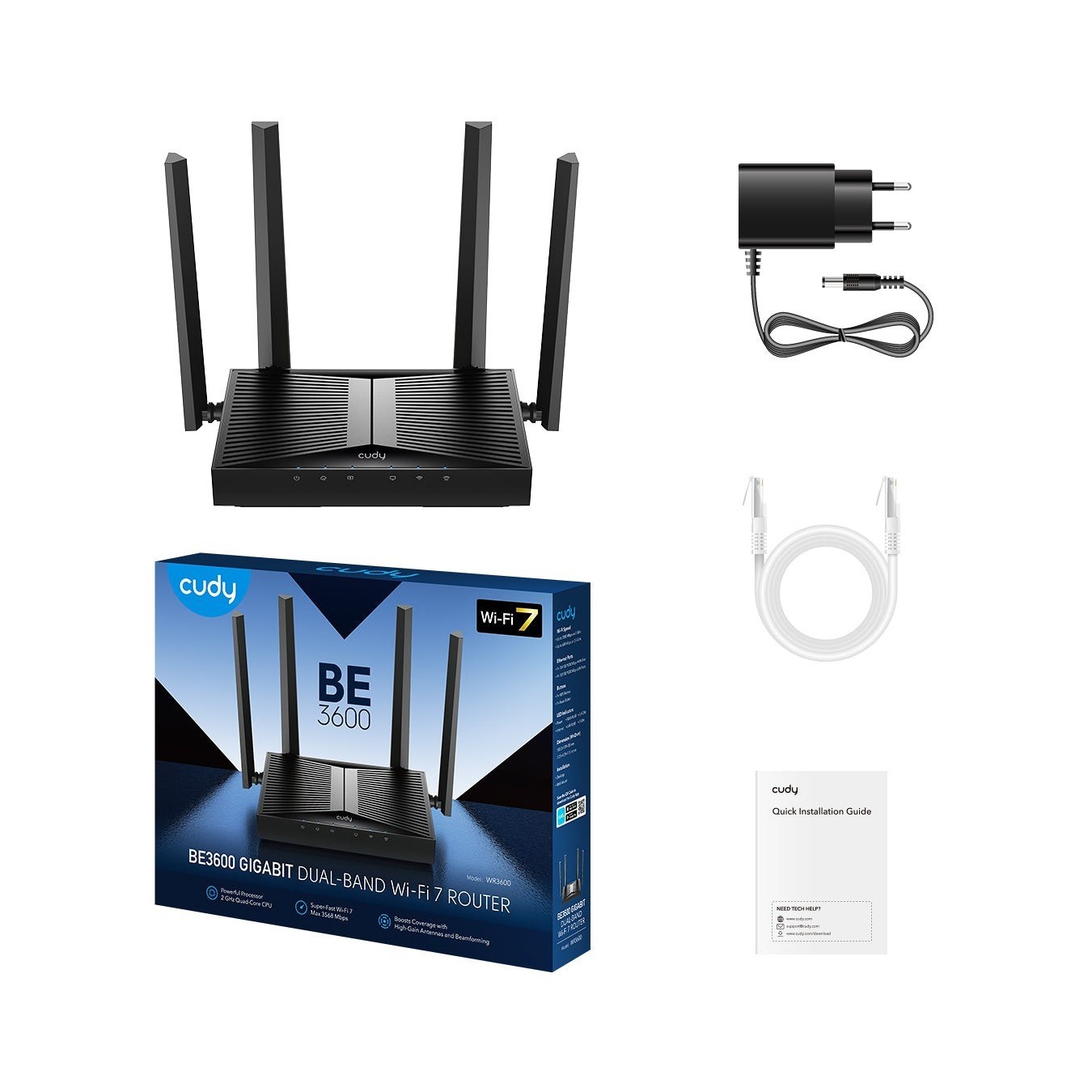 Cudy WR3600 1.0 Wi-Fi 7 Mesh Router – BE3600 Gigabit | Armenius Store