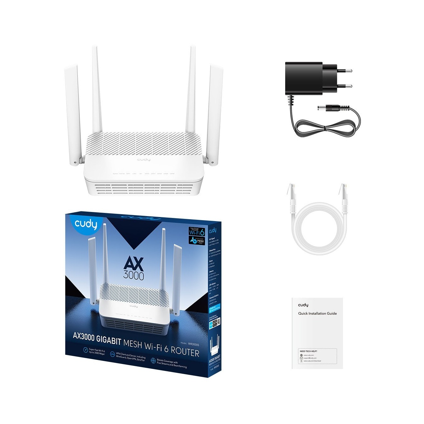 Cudy WR3000 1.0 Gigabit Wi-Fi 6 Mesh Router – AX3000 3000 Mbps | Armenius Store