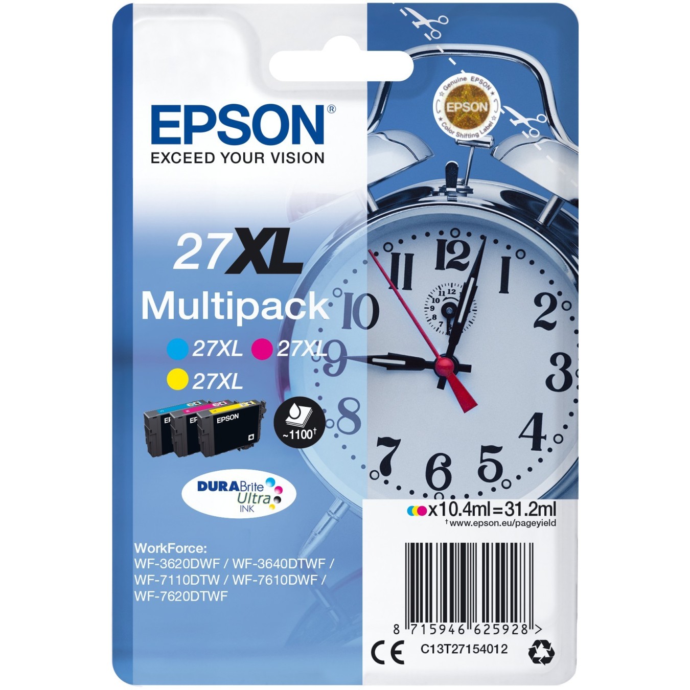 Epson Ink 27XL - C13T27154012 - 3-pack (CMY) up to 1,100 pages — Buy in Cyprus with Fast Delivery