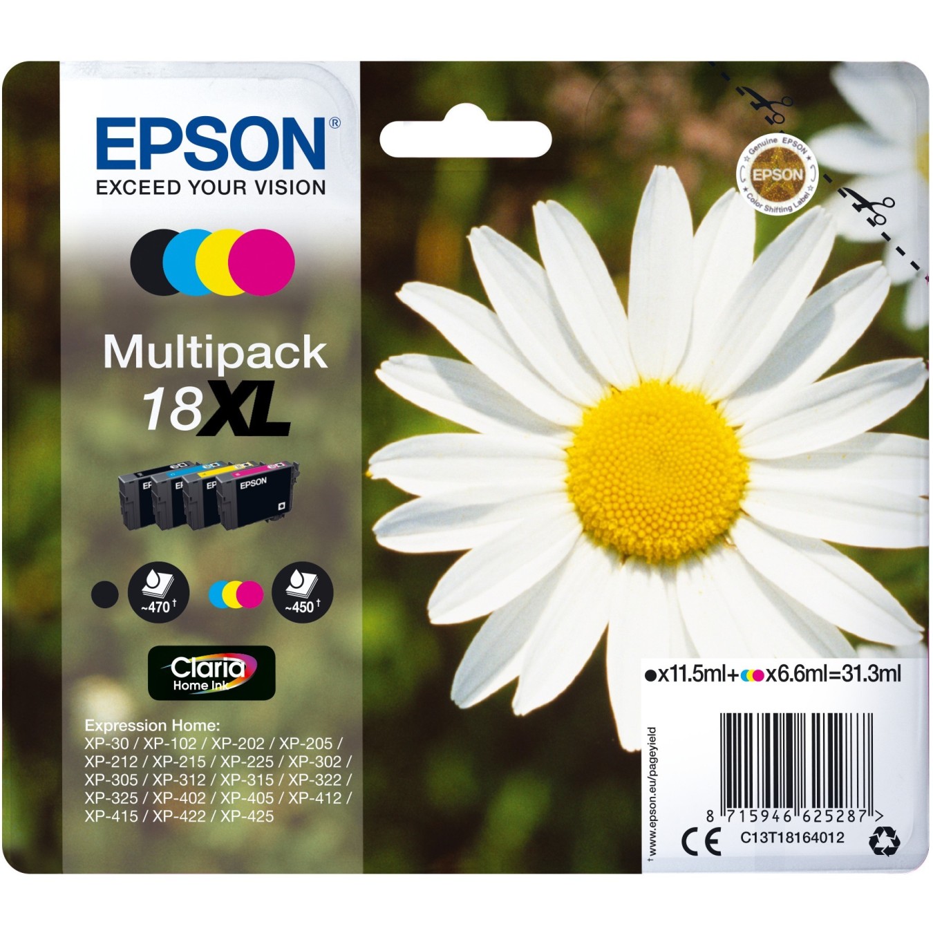 Epson Ink Cartridge - Black and Tri-color High Capacity 31.3ml 1-pack blister without alarm — Buy in Cyprus with Fast Delivery