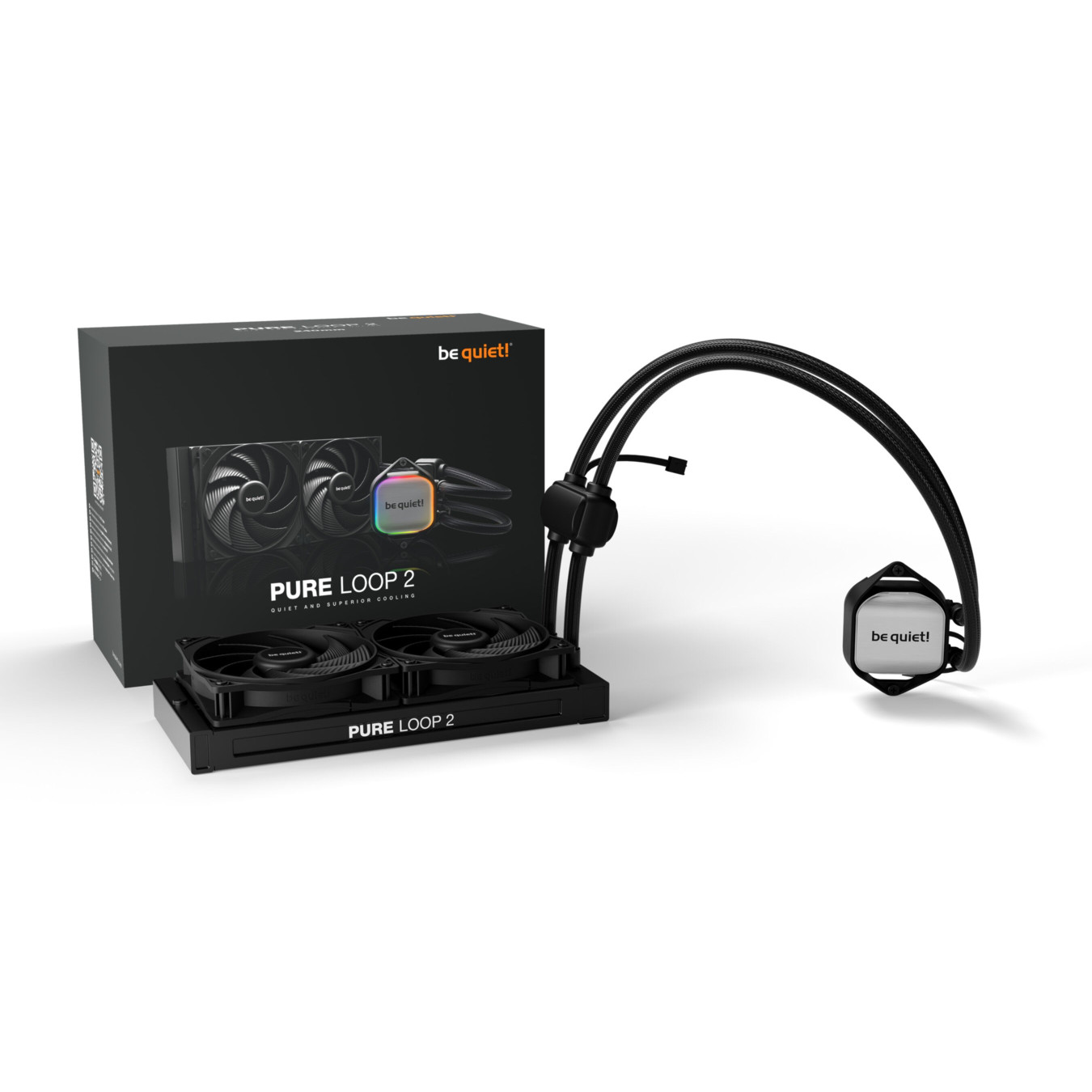 Be Quiet Pure Loop 2 240mm - BW017 - Black, Dual 120mm ARGB Fans, PWM Pump — Buy in Cyprus with Fast Delivery