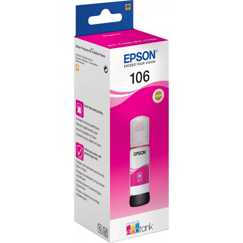 Buy Epson Ink ON 1LB EcoTank Magenta ink bottle - 106 - EcoTank Magenta ink bottle in Cyprus, Nicosia, Limassol, Larnaka, Pafos
