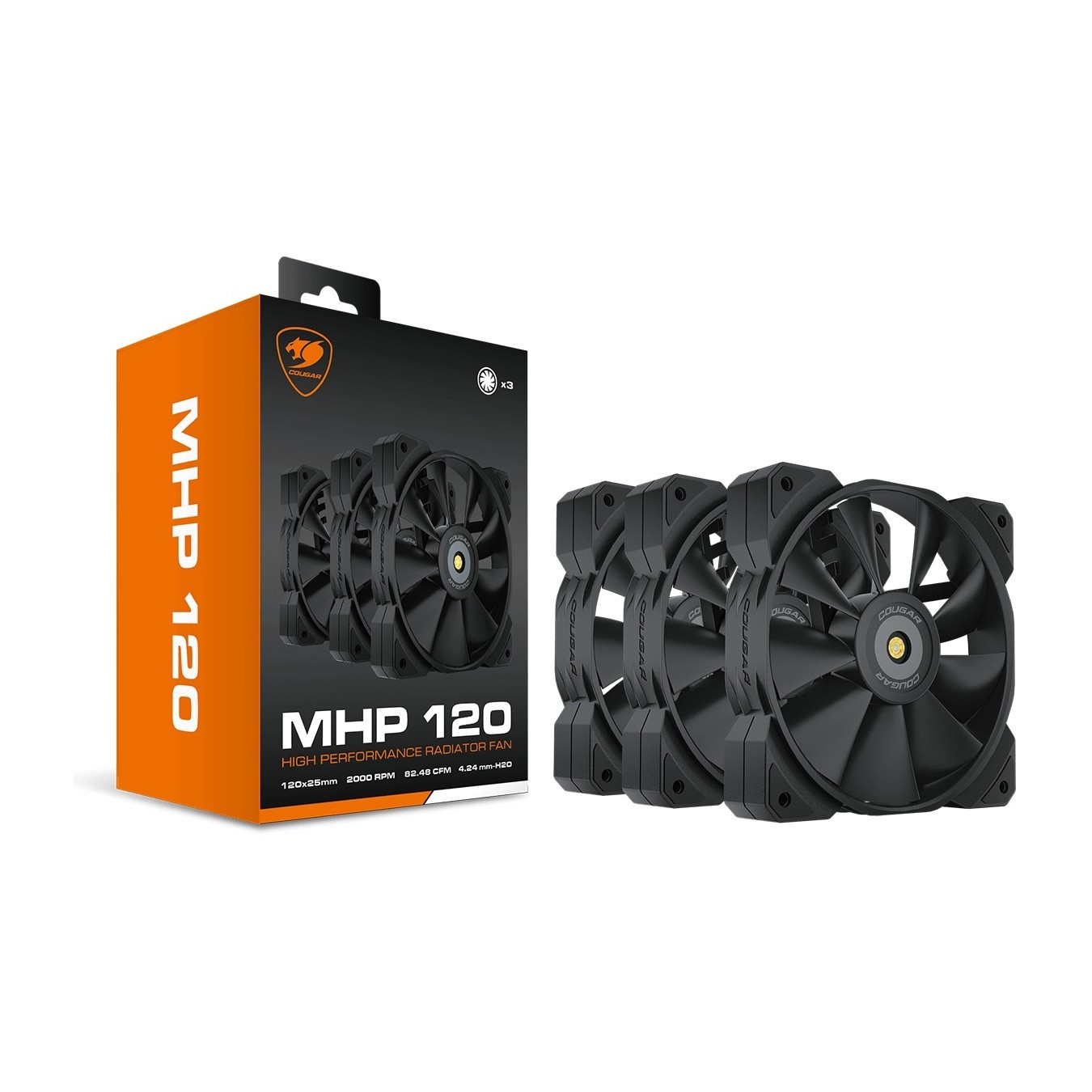 COUGAR Case Fan - MHP 120 - 120mm Black 3-Pack — Buy in Cyprus with Fast Delivery