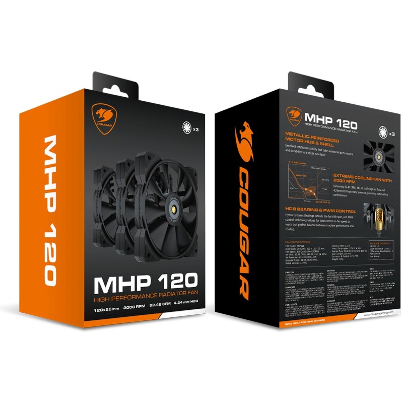 Buy COUGAR Case Fan - MHP 120 - 120mm Black 3-Pack in Cyprus, Nicosia, Limassol, Larnaka, Pafos