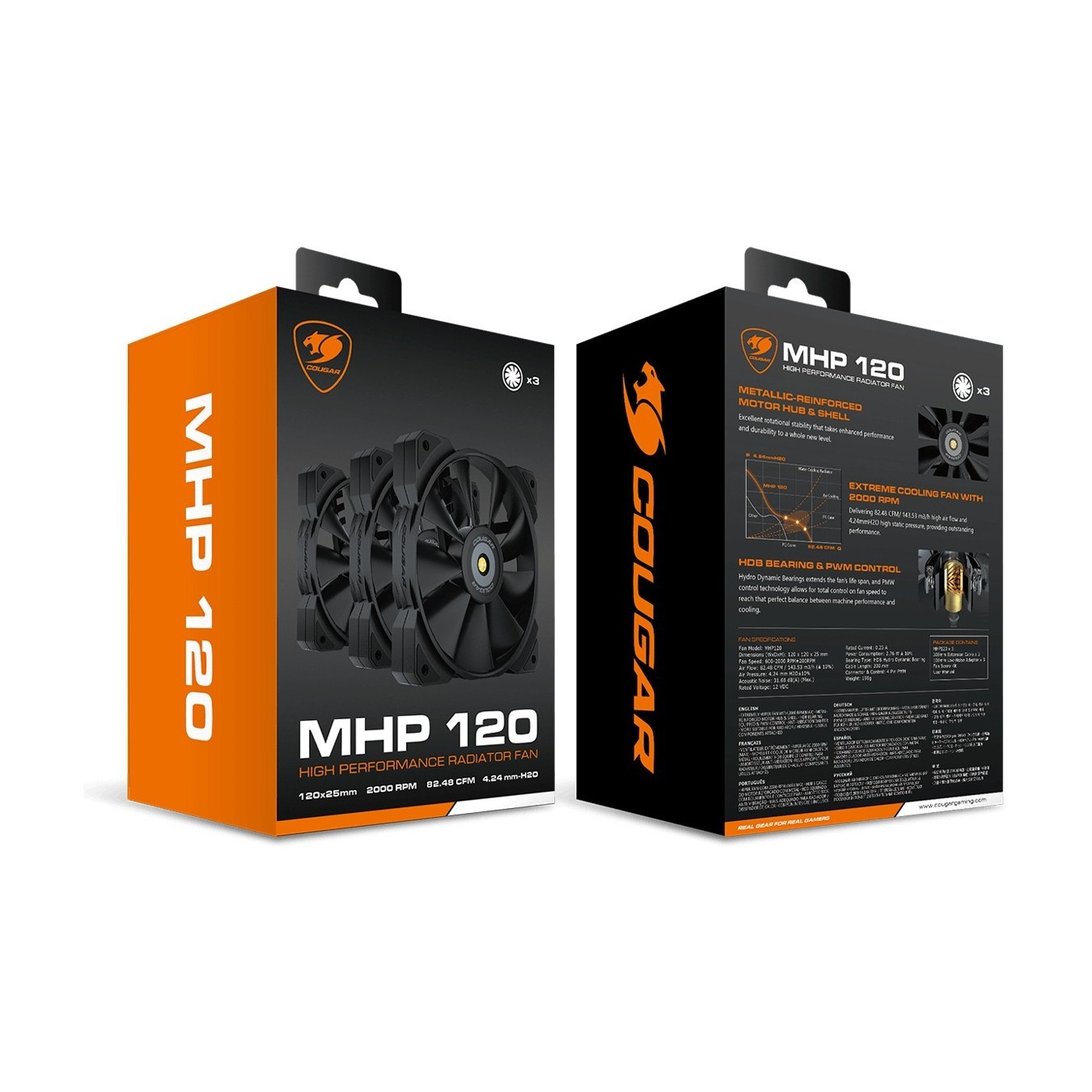 COUGAR Case Fan - MHP 120 - 120mm Black 3-Pack — Buy in Cyprus with Fast Delivery