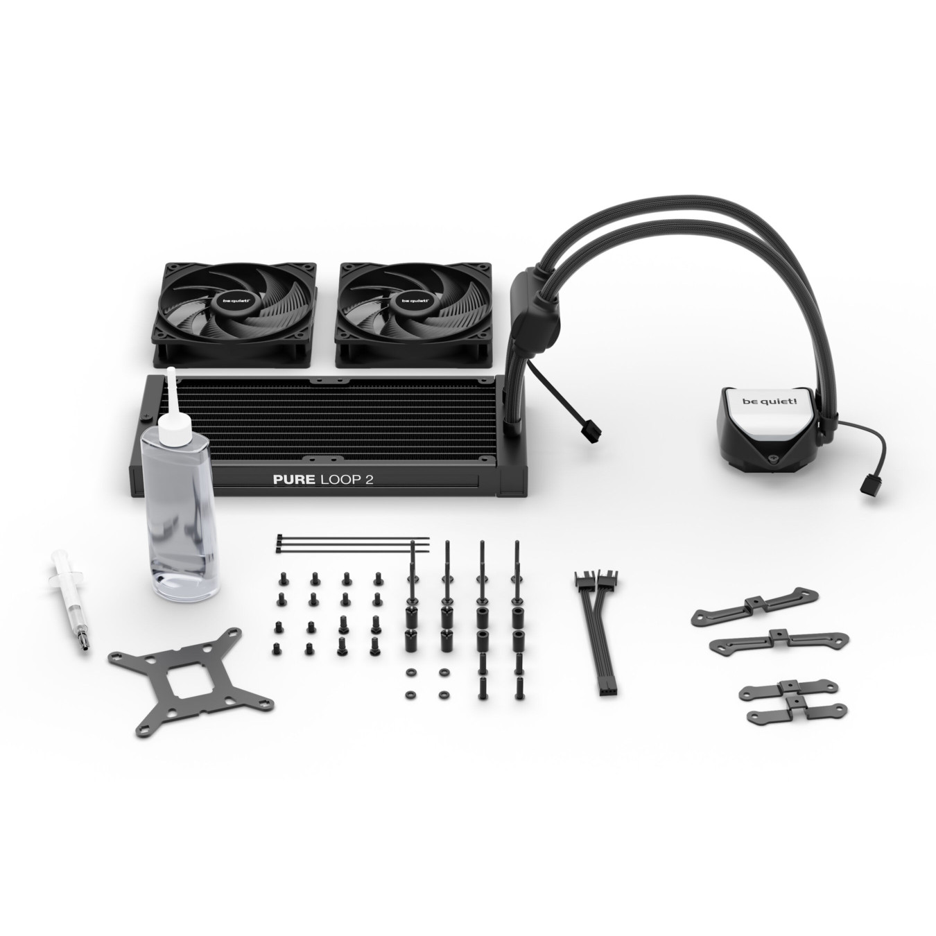 Be Quiet Pure Loop 2 240mm - BW017 - Black, Dual 120mm ARGB Fans, PWM Pump — Buy in Cyprus with Fast Delivery