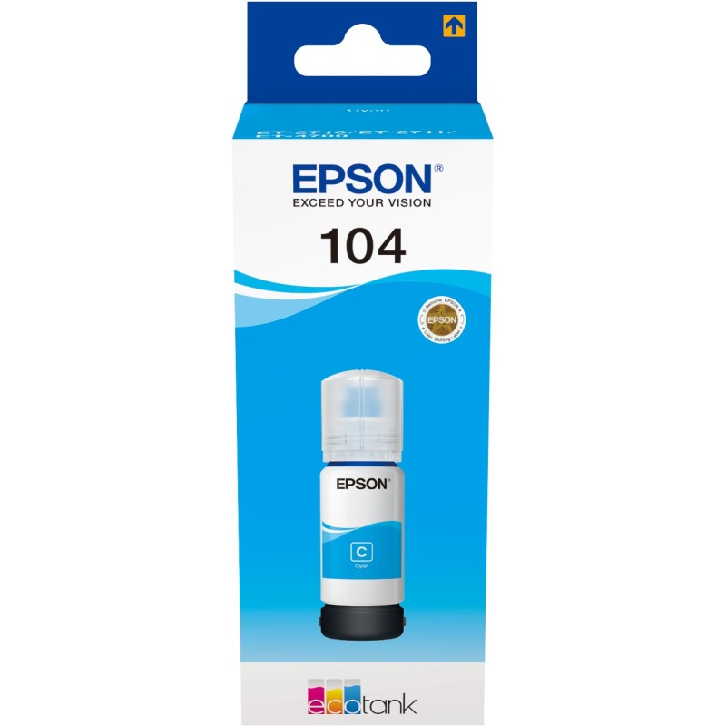 Buy Epson Ink 104 EcoTank - C13T00P240 - Cyan, up to 7,500 pages in Cyprus, Nicosia, Limassol, Larnaka, Pafos