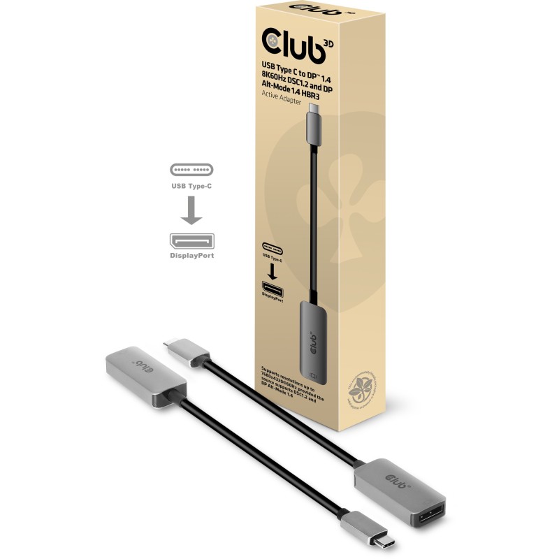 Buy Club3D USB 3.2 Type-C to DP 1.4 8K60Hz HDR Active St Bu in Cyprus, Nicosia, Limassol, Larnaka, Pafos
