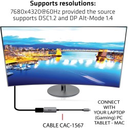 Buy Club3D USB 3.2 Type-C to DP 1.4 8K60Hz HDR Active St Bu in Cyprus, Nicosia, Limassol, Larnaka, Pafos