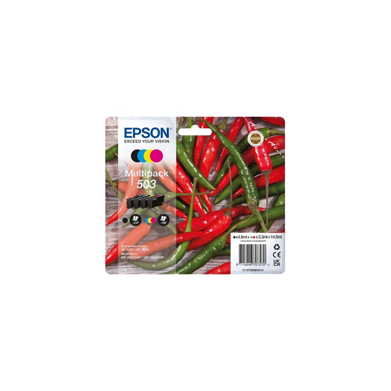 Epson Ink 503 - C13T09Q64010 - 4-pack (BKMCY) up to 165 pages — Buy in Cyprus with Fast Delivery