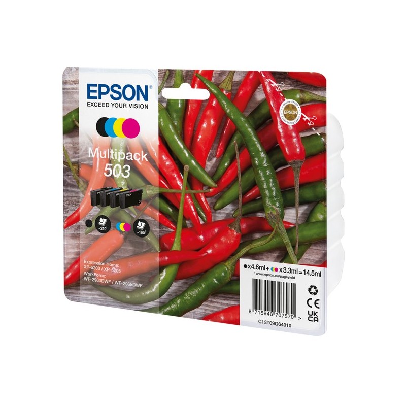 Buy Epson Ink 503 - C13T09Q64010 - 4-pack (BKMCY) up to 165 pages in Cyprus, Nicosia, Limassol, Larnaka, Pafos