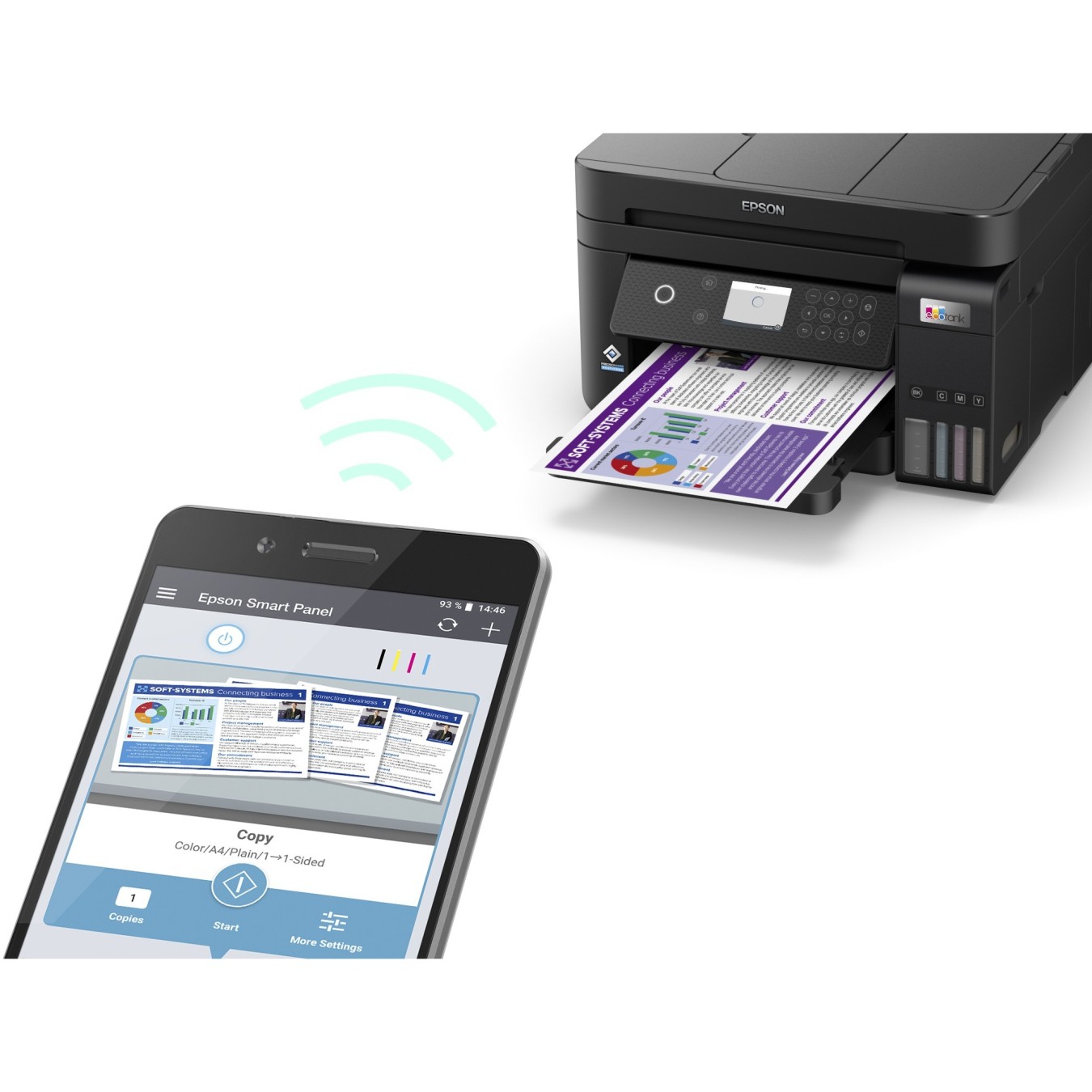 Epson EcoTank Inkjet Printer - ET-3850 - 3-in-1, A4, Wi-Fi WLAN, ADF, Duplex — Buy in Cyprus with Fast Delivery