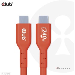 Buy Club3D USB 2 Type-C Cable PD 240W 480Mbps 3m Stainless Steel in Cyprus, Nicosia, Limassol, Larnaka, Pafos
