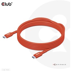 Buy Club3D USB 2 Type-C Cable PD 240W 480Mbps 3m Stainless Steel in Cyprus, Nicosia, Limassol, Larnaka, Pafos