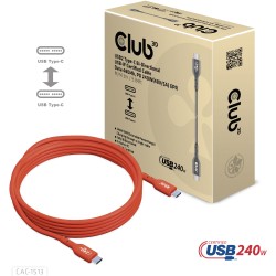Buy Club3D USB 2 Type-C Cable PD 240W 480Mbps 3m Stainless Steel in Cyprus, Nicosia, Limassol, Larnaka, Pafos