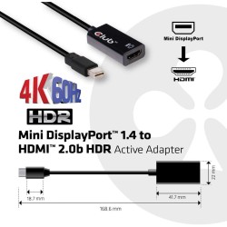 Buy Club3D Adapter - MiniDisplayPort to HDMI 2.0b HDR 4K60Hz Active Retail in Cyprus, Nicosia, Limassol, Larnaka, Pafos