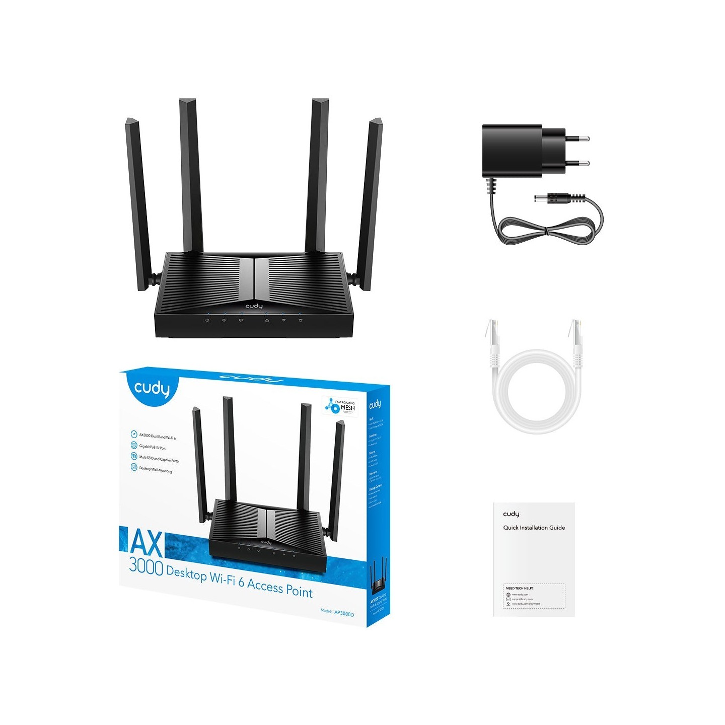 Cudy Access Point - AX3000 - Wi-Fi 6 Desktop Access Point — Buy in Cyprus with Fast Delivery
