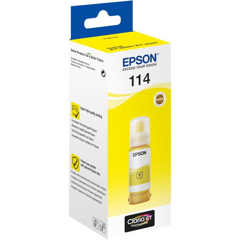 Buy Epson Ink 114 EcoTank - C13T07B440 - Yellow up to 6,200 pages in Cyprus, Nicosia, Limassol, Larnaka, Pafos
