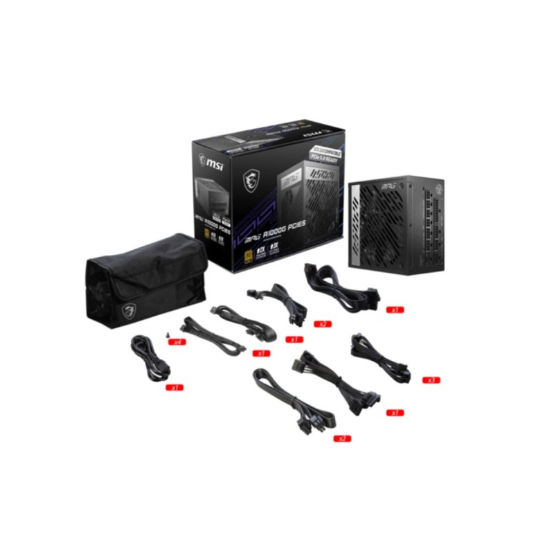 Buy MSI MPG A1000G - 1000W ATX 3.0 PSU, 80 PLUS Gold, Fully-Modular, PCIe 5.0 (1... in Cyprus, Nicosia, Limassol, Larnaka, Pafos
