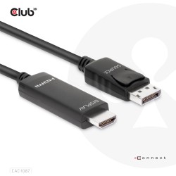 Buy Club3D DisplayPort Cable - DisplayPort 1.4 to HDMI HDR 8K60Hz active 3m in Cyprus, Nicosia, Limassol, Larnaka, Pafos