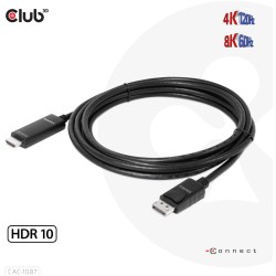 Buy Club3D DisplayPort Cable - DisplayPort 1.4 to HDMI HDR 8K60Hz active 3m in Cyprus, Nicosia, Limassol, Larnaka, Pafos