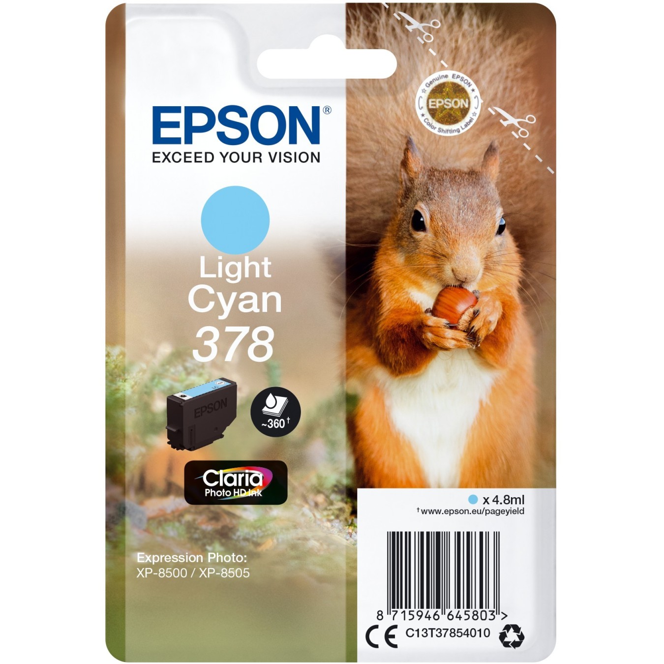 Epson Ink 378 - C13T37854010 - Light Cyan up to 360 pages — Buy in Cyprus with Fast Delivery