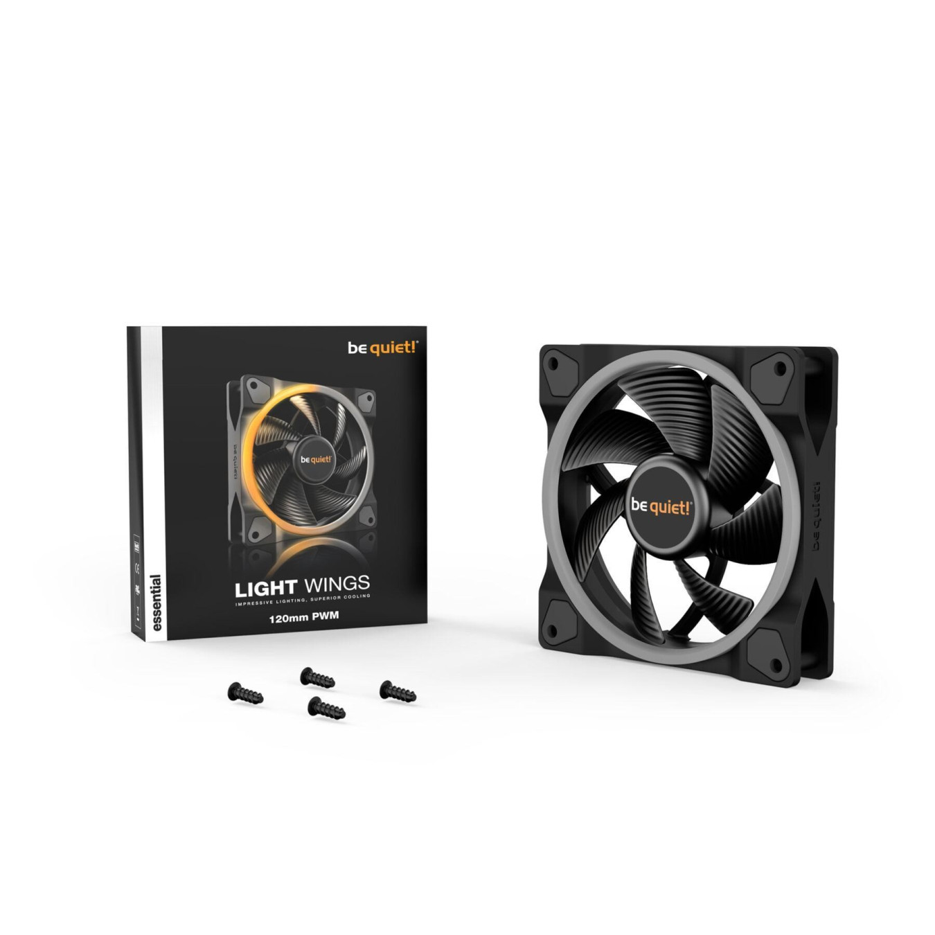 Be Quiet! Light Wings 120mm PWM Case Fan - Black, ARGB, 1700 RPM, 4-pin PWM — Buy in Cyprus with Fast Delivery