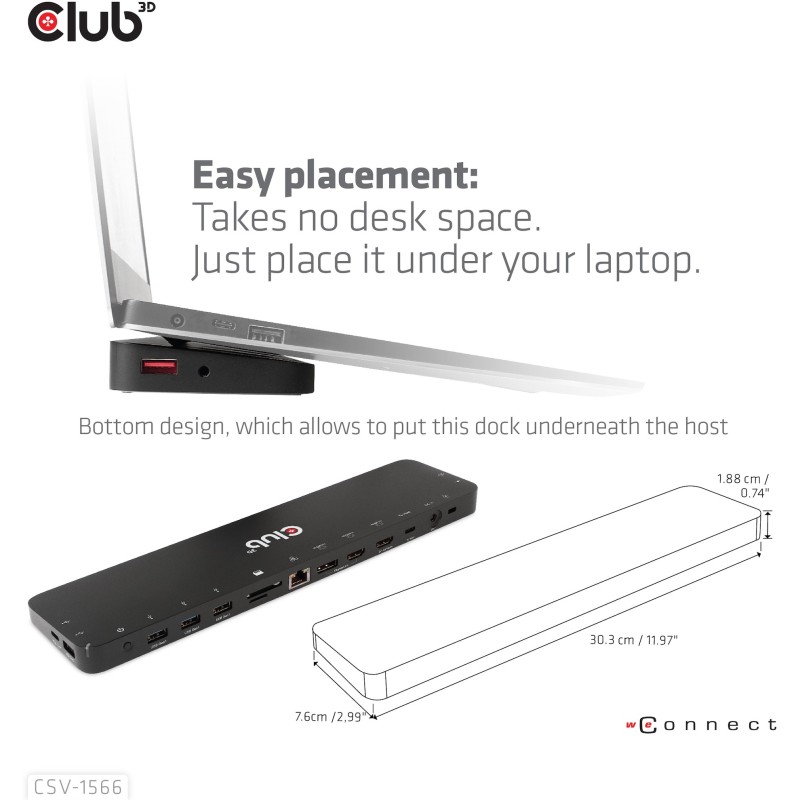 Buy Club3D 4K ChargingDock USB-C - 6x USB3, DP, 2x HDMI, LAN, 120W in Cyprus, Nicosia, Limassol, Larnaka, Pafos