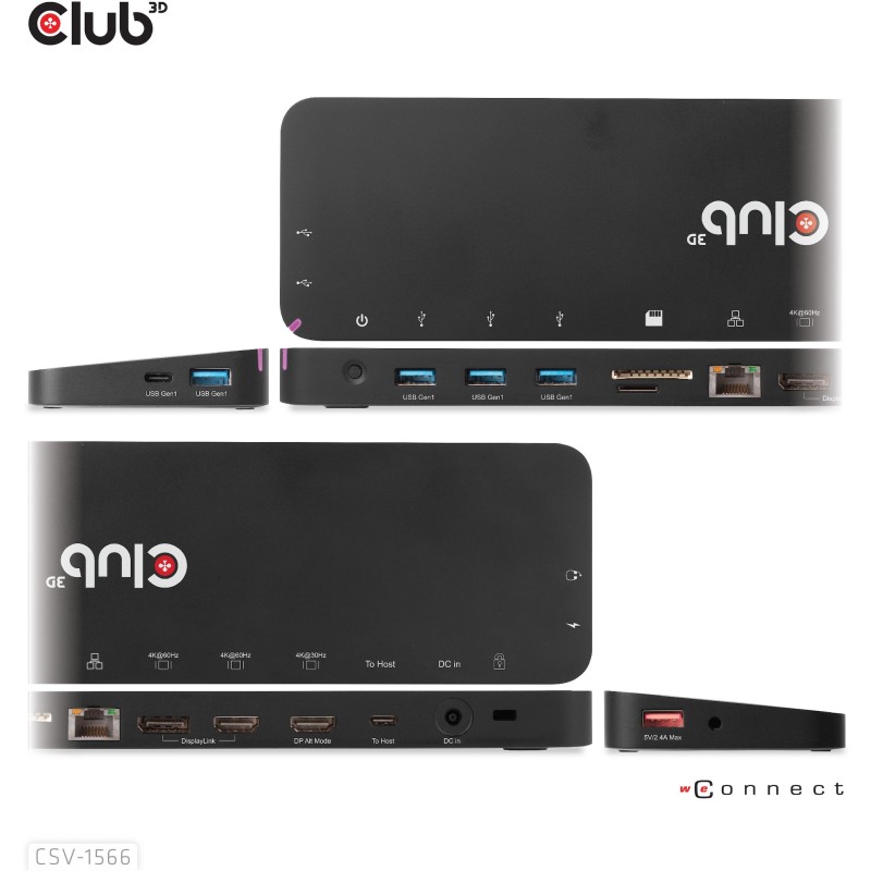 Buy Club3D 4K ChargingDock USB-C - 6x USB3, DP, 2x HDMI, LAN, 120W in Cyprus, Nicosia, Limassol, Larnaka, Pafos
