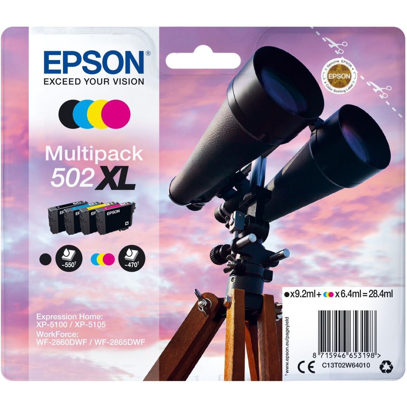 Epson Ink - C13T02W64010 - 4-pack (BKMCY) up to 470 pages — Buy in Cyprus with Fast Delivery