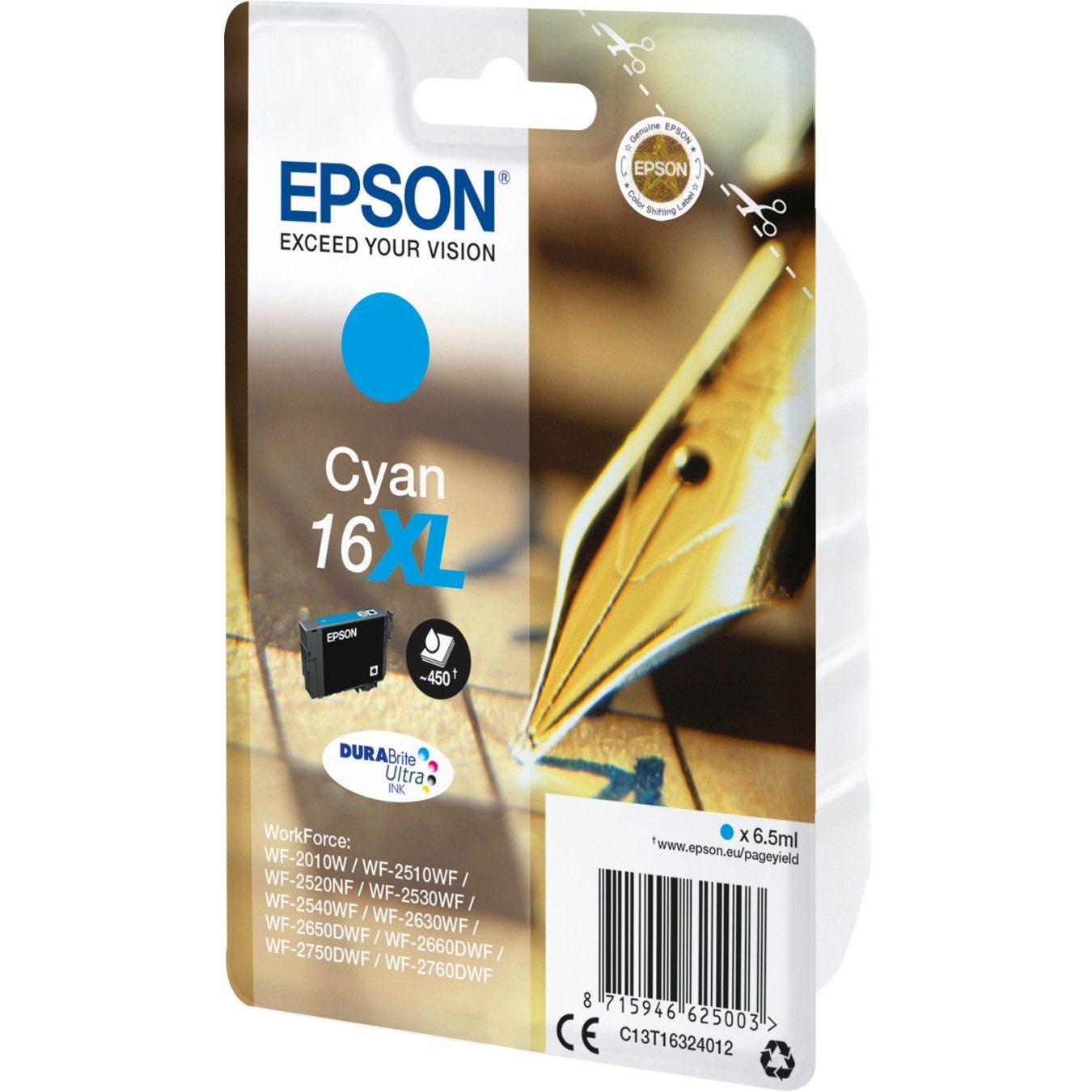 Epson Ink - C13T16324012 - 16XL, Cyan, up to 450 pages — Buy in Cyprus with Fast Delivery