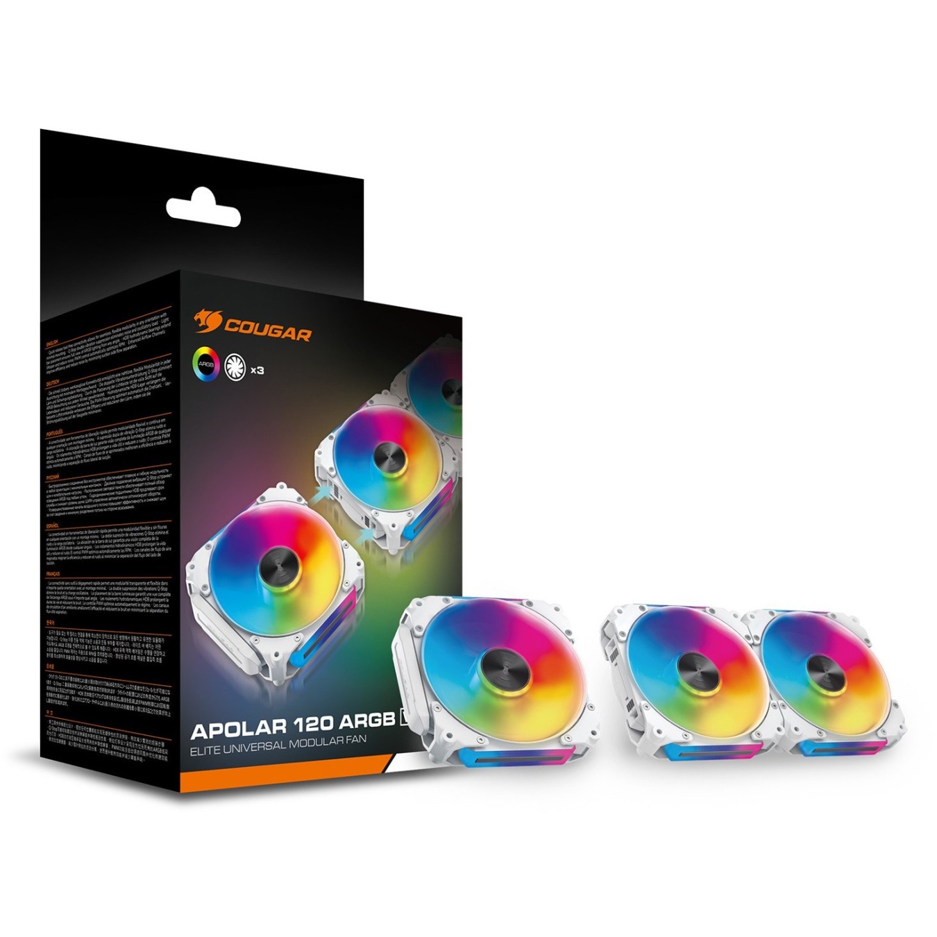 COUGAR Case Fan - Apolar 120 ARGB - 120mm White 3-Pack — Buy in Cyprus with Fast Delivery