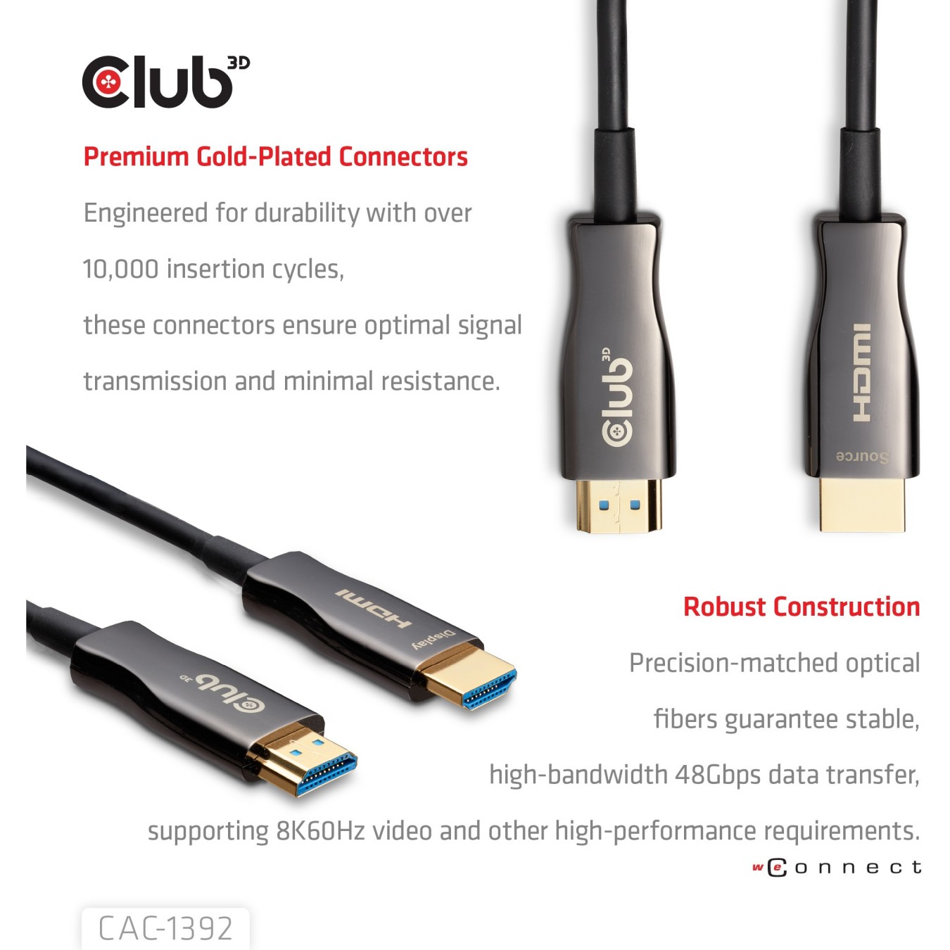 Club3D HDMI Cable A - to A 2.1 Active Optical 8K60Hz UHD 30 m — Buy in Cyprus with Fast Delivery
