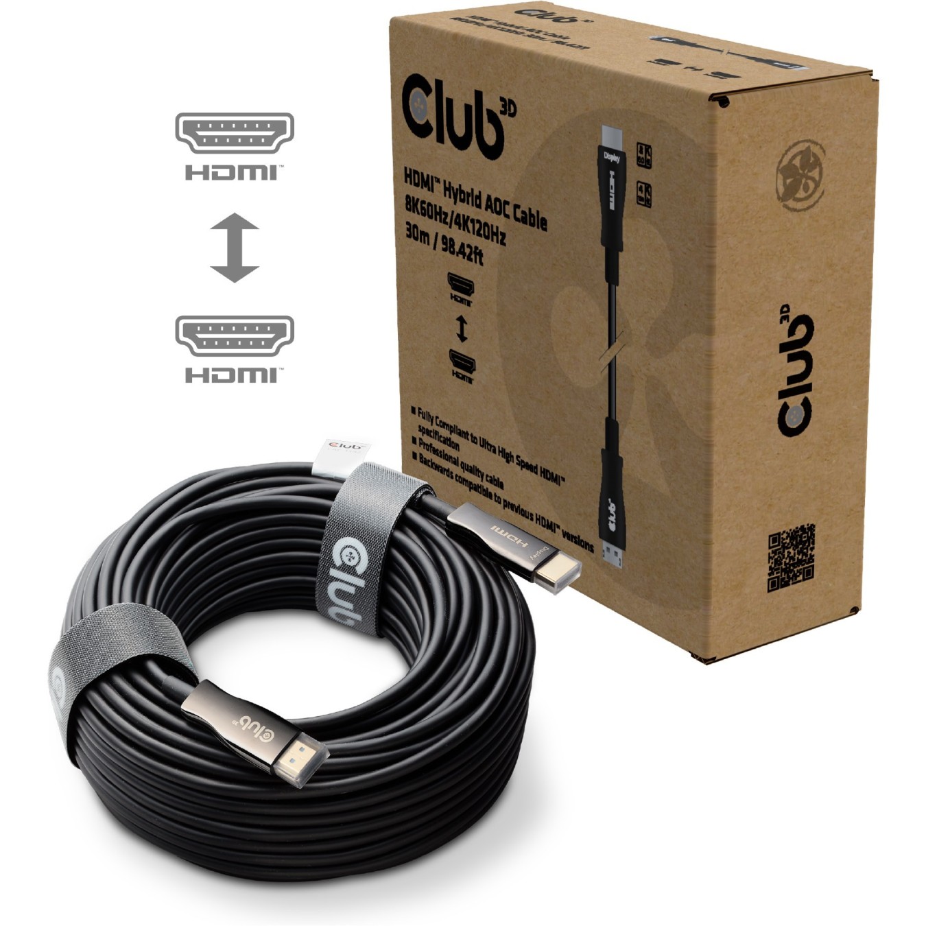 Club3D HDMI Cable A - to A 2.1 Active Optical 8K60Hz UHD 30 m — Buy in Cyprus with Fast Delivery
