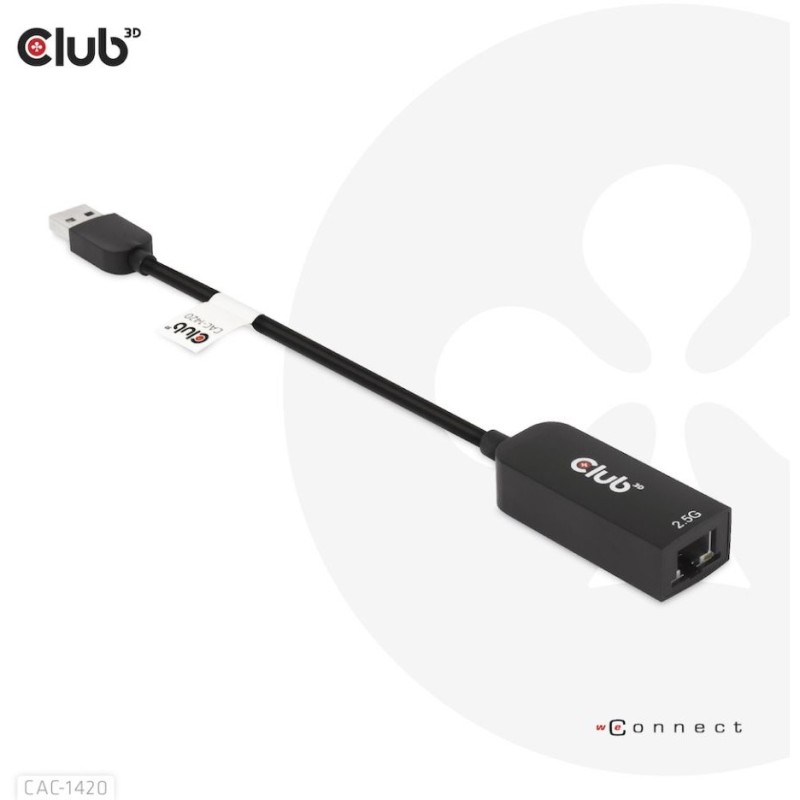 Buy Club3D USB 3.2 Type A to RJ45 2.5Gb Adapter - USB 3.2 Type A to RJ45 2.5Gb in Cyprus, Nicosia, Limassol, Larnaka, Pafos